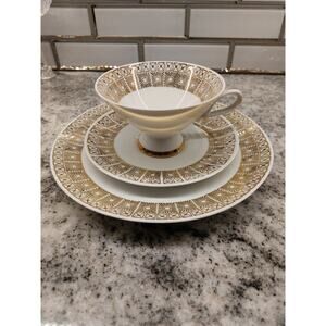Bareuther Waldsassen Bavaria Germany Demitasse Cup, Saucer & Plate FREE Shipping